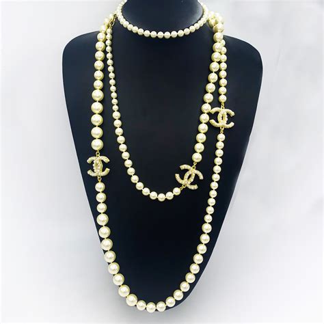 little chanel necklace|chanel long necklace with pearls.